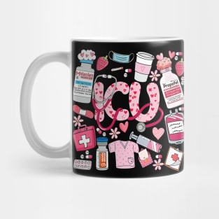 ICU Happy Valentines Day Intensive Care Unit Nurse Life Crew Mug